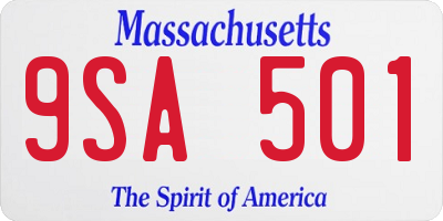 MA license plate 9SA501