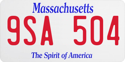 MA license plate 9SA504