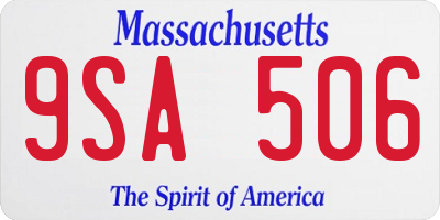 MA license plate 9SA506