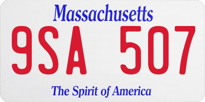 MA license plate 9SA507