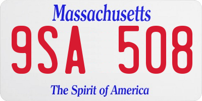 MA license plate 9SA508