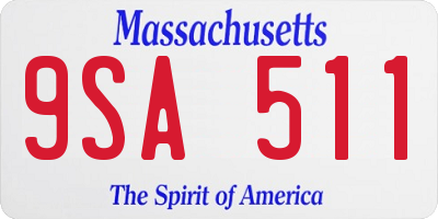 MA license plate 9SA511
