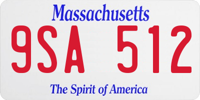 MA license plate 9SA512