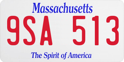 MA license plate 9SA513