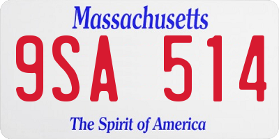 MA license plate 9SA514