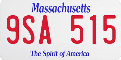 MA license plate 9SA515