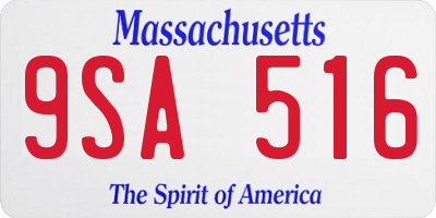 MA license plate 9SA516