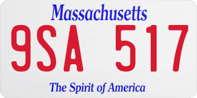 MA license plate 9SA517