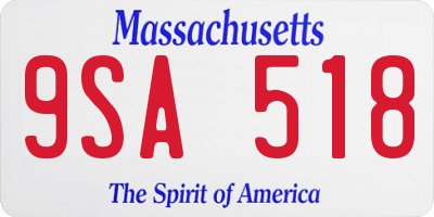 MA license plate 9SA518
