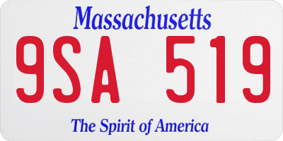 MA license plate 9SA519