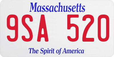 MA license plate 9SA520