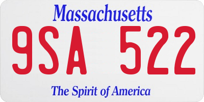 MA license plate 9SA522
