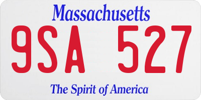 MA license plate 9SA527