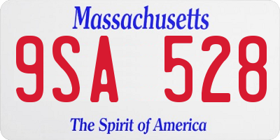 MA license plate 9SA528