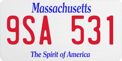MA license plate 9SA531