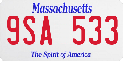 MA license plate 9SA533