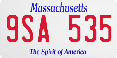 MA license plate 9SA535