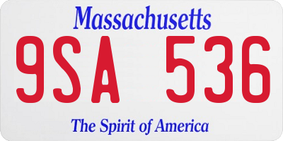 MA license plate 9SA536
