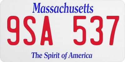MA license plate 9SA537