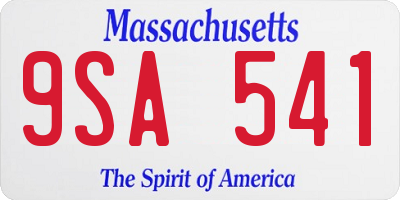 MA license plate 9SA541
