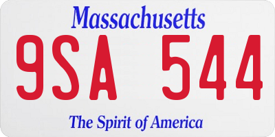 MA license plate 9SA544