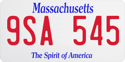 MA license plate 9SA545