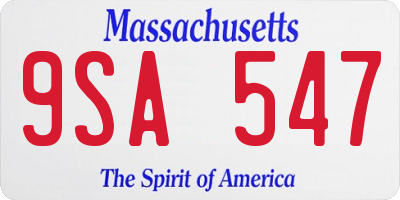 MA license plate 9SA547