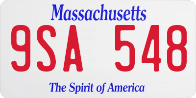 MA license plate 9SA548