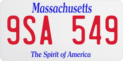 MA license plate 9SA549