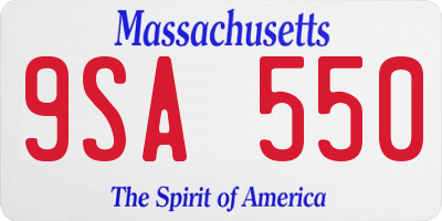 MA license plate 9SA550