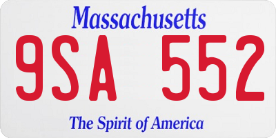 MA license plate 9SA552
