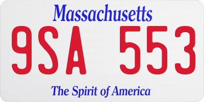 MA license plate 9SA553