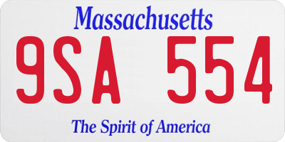 MA license plate 9SA554