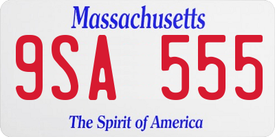 MA license plate 9SA555