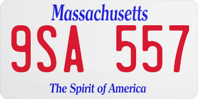 MA license plate 9SA557