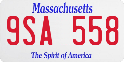 MA license plate 9SA558