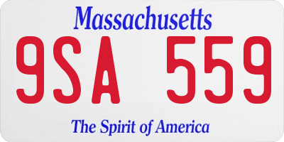 MA license plate 9SA559