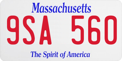 MA license plate 9SA560