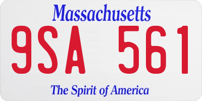 MA license plate 9SA561