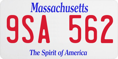 MA license plate 9SA562