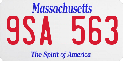 MA license plate 9SA563