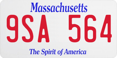 MA license plate 9SA564