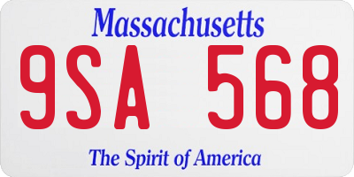 MA license plate 9SA568