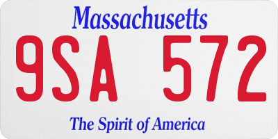 MA license plate 9SA572