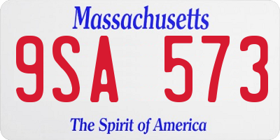 MA license plate 9SA573