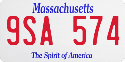 MA license plate 9SA574
