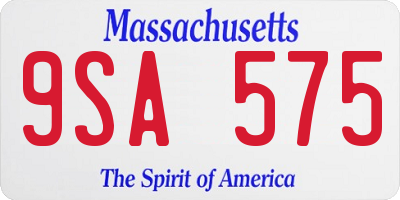 MA license plate 9SA575