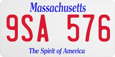 MA license plate 9SA576