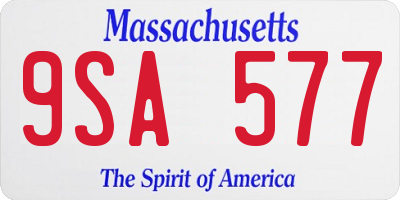 MA license plate 9SA577