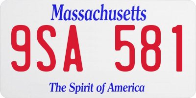 MA license plate 9SA581